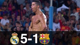 Real Madrid vs Barcelona 51 Goals amp Highlights w English Commentary Spanish Supercup 2017 HD 1080p [upl. by Aivirt]