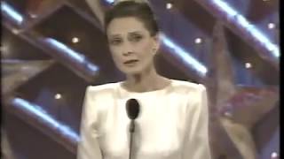 Audrey Hepburn Wins Cecil B Demille Award  Golden Globes 1990 [upl. by Urbas537]