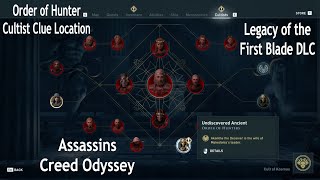 Order of Hunters  Cultist Clue Location  Ac Odyssey Legacy of the First Blade DLC Walkthrough [upl. by Tryck261]