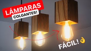 LÁMPARAS COLGANTES DE MADERA  PROYECTO MUEBLE [upl. by Ekle]