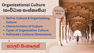 Organizational Culture in Sinhala  Organizational Behavior education  uniacademy  srilanka [upl. by Brien]