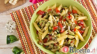 Pasta fredda con verdure e pinoli  Ricettait [upl. by Anaeed]