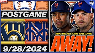 Mets LOSE Series Braves Win Playoffs Slipping Away  Mets vs Brewers Postgame  92824 [upl. by Walt]