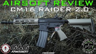 Airsoft Review 163 GampG Armament CM16 Raider 20 AEG GUNS AND TARGETS FR [upl. by Vincenty]