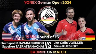 PUAVARANUKROH TAERATTANACHAI vs Jan Colin VOELKER Stine KUESPERT  German Open 2024 Badminton [upl. by Ebneter]