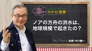 Q28ノアの洪水は地球規模のものだったか？【3分でわかる聖書】 [upl. by Nnewg]