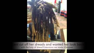 Dread Extension Method combined with ReAttaching Her old Dreads and Into The Wilderness She goes [upl. by Nunnery]