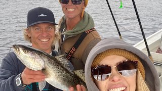 SPECKLED TROUT FISHING CATCH AND COOK  KRISTI IS BACK [upl. by Rooney]