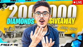 LIVE Mega Giveaway Of 200000 Diamonds Day 1  Garena Free Fire [upl. by Lebatsirhc106]