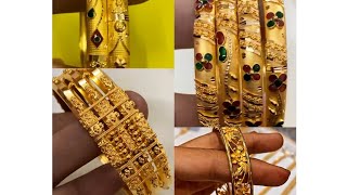 22 carat gold designs bangles new collection 2024 popular [upl. by Adnek73]