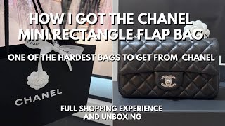 Buying Chanel Mini Rectangle Classic Flap Bag Full Shopping Experience and Unboxing [upl. by Palmore440]