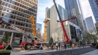 Liebherr  Timelapse of luffingjib crane 710 HCL in New York City MoMa [upl. by Caddric938]