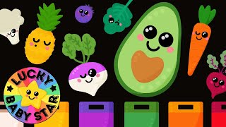 🥬🌈 Rainbow Colours with Dancing Fruit amp Vegetables Baby Sensory Video 🥦🍎 [upl. by Storfer]