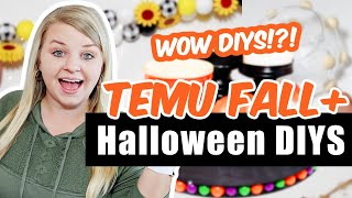 NEW Fall  Halloween DIYS Using TEMU Items  Fall Decor Ideas 2023  Temu Anniversary Sale [upl. by Farl]