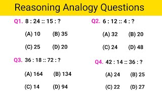 Reasoning Analogy Questions  Resoning Questions  Reasoning Practice Set  Analogy [upl. by Ruenhcs]