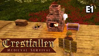 Crestfallen Medieval Survival  E1 First time playing this open world medieval RPG survival game [upl. by Fanchie975]