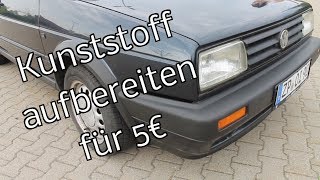 Am Auto Kunststoff aufbereiten  für 5€ PlastikStoßstangen wieder schwarz bekommen [upl. by Pelagias]