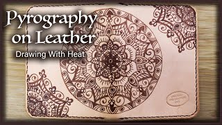 Mandala Art on Leather  Pyrography Wallet Design [upl. by Esinet]