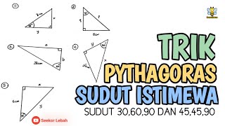 PYTHAGORAS PADA SUDUT ISTIMEWA 30 60 90 dan 45 45 90 [upl. by Naira]