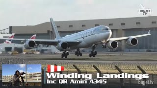 Windy Arrivals LIVE from London Heathrow Airport  27R [upl. by Arataj]