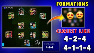 How To get closest Formations to 424 in eFootball 2024 mobile  efootball Blbest formations [upl. by Sarge]