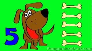 Doggy Numbers 1 to 5 Count Dog Bones Numbers 1 to 5 Stories for Children Books Edu Early Learning [upl. by Niowtna]