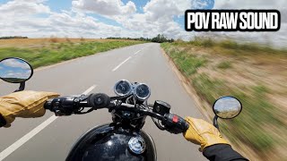 Sunday ride Vexin 🇫🇷  TRIUMPH BONNEVILLE T100 BLACK  PURE EXHAUST SOUND  4K [upl. by Ahsitneuq]