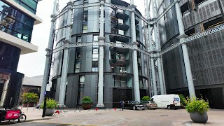 4K Kings Cross  Granary Square  Gasholders  London Walking Tour [upl. by Grishilde203]