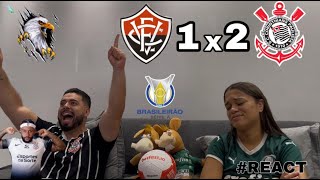 REACT REAÇÕES VITORIA x CORINTHIANS  Casal Rivalidade [upl. by Nyrek]