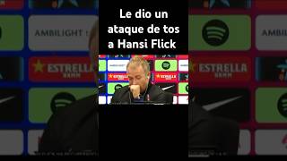 Le dio un ataque de tos a Hansi Flick en rueda de prensa [upl. by Nnylaehs777]