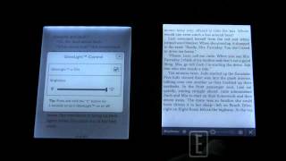 Kobo Glo vs Nook Simple Touch with Glowlight Reading Comparison [upl. by Yhcir]