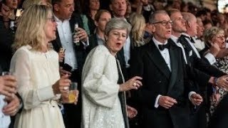 Crazy Theresa May dances and sings to Abba hits at posh blacktie music festival [upl. by Starling]