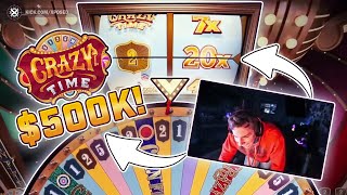 CASHING OUT OVER 500K ON THE CRAZY TIME WHEEL [upl. by Germain243]