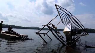 Barge boatlift and Ranger Boat Flipping over Storm [upl. by Joselyn]