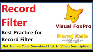 VFP RECORD FILTER  how to record filter in visual foxpro  vfp select query filter record in foxpro [upl. by Aillicsirp]