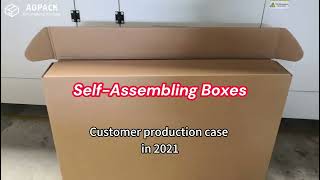 SelfAssembling Box  Self Locking Box Simplified Version Fefco 0427 Production Customer Onsite [upl. by Kelila118]