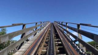 Megafobia Wooden Roller Coaster Front Seat POV  Oakwood Theme Park  Pembrokeshire Wales [upl. by Ettenna67]