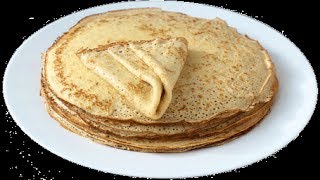 How to bake Russian Blini Блины Pancakes Crepes Recipe Tutorial [upl. by Hiltan]