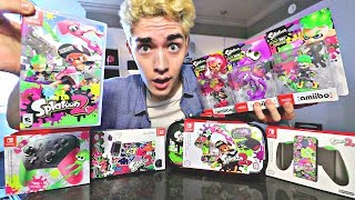 ULTIMATE Splatoon 2 Unboxing ALL 3 Amiibo Pro Controller Cases Joycon Grip [upl. by Akinas]