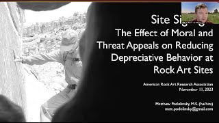 Reducing Depreciative Behaviors at Rock Art Sites by Matthew Podolinsky [upl. by Malony]