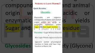 Glycosides shortsyoutube gpatexam glycosides niper [upl. by Vassily]