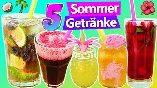 5 leckere Sommergetränke zum selber machen ohne Alkohol Icetea Smoothie Limonade Cocktail Slushy [upl. by Selestina]