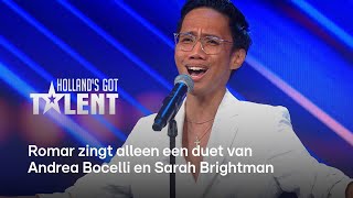 Romar ONTROERT met engelachtige stem en zingt ‘Time To Say Goodbye’  Hollands Got Talent [upl. by Valentino]