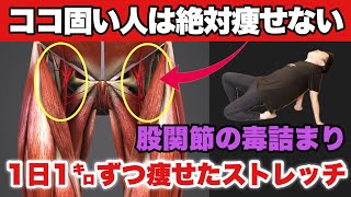 【確実に痩せたい人】股関節の毒詰まりをなくす！痩せない人は絶対やってほしいストレッチ！ [upl. by Lalla]