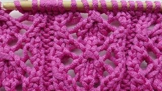 Stricken mit eliZZZa  Strickmuster  Ajourmuster mit Diamantrippen [upl. by Duaner]