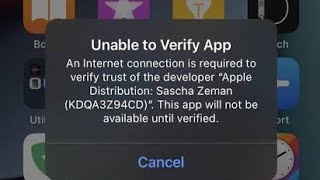 How To Fix Unable to verify app on iphone 2024  Unable To Verify app issue on iOS 17 [upl. by Nolham]