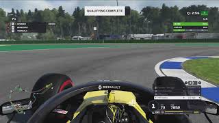 F1 Esports 2019 pole lap Hockenheim 109698 [upl. by Llyrrad]