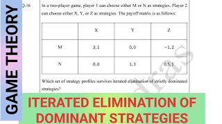 iterated elimination of dominant strategies IEDS  Game theory [upl. by Airak]