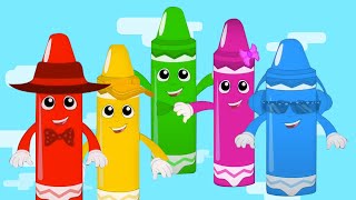 Five Little Crayons Rainbow Colors and Learning Videos for Kids [upl. by Nhguahs]