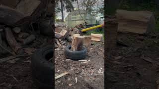 Astuce pour fendre du bois jardin garden woodworking astuce [upl. by Goodard]